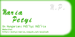 maria petyi business card